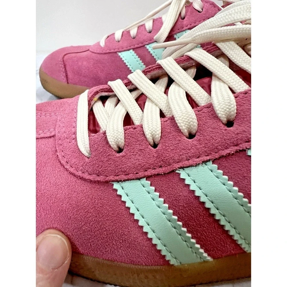 Adidas Womens Suede Gazelles Sneakers Shoes 6 Y2K Classic Streetwear Sporty Pink